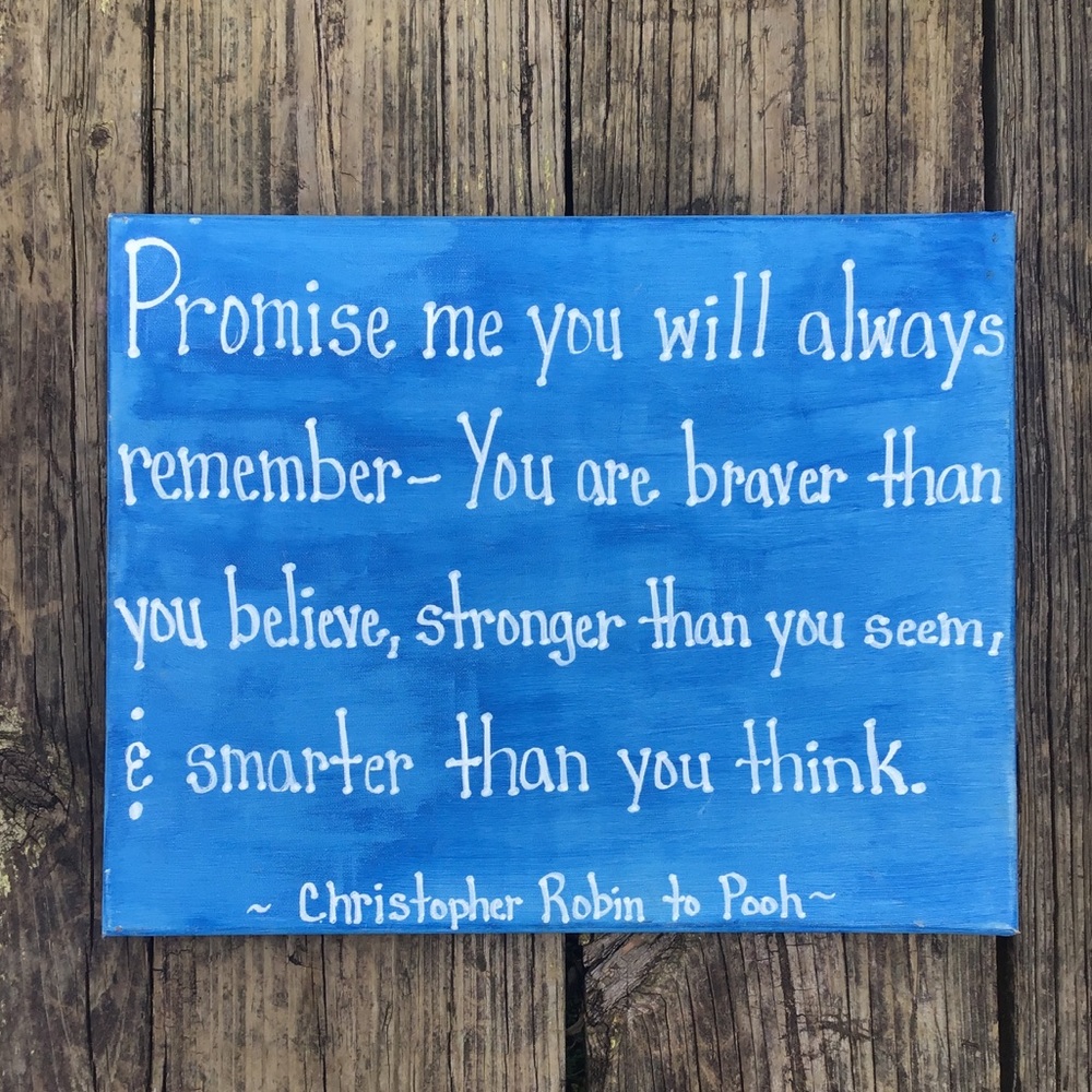 Canvas Winnie The Pooh Quote
